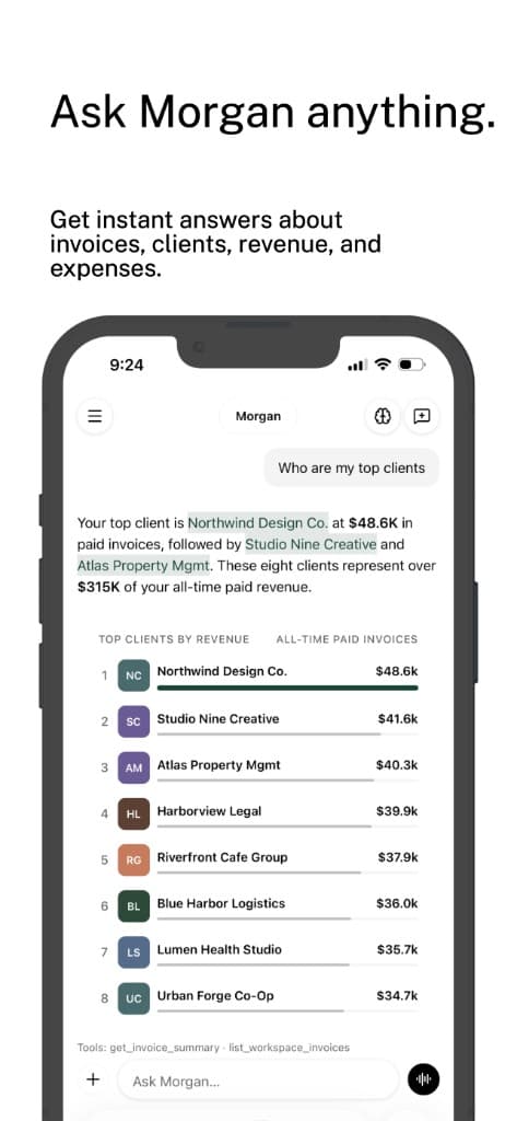 Ask Morgan anything about your business
